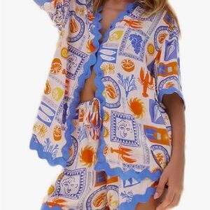 Playful Blue and Orange Scalloped summer set